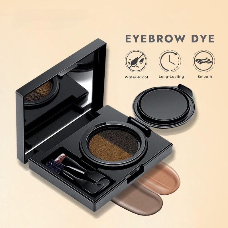 Two-Color Air Cushion Eyebrow Powder – Waterproof, Sweat-Proof Long-Lasting Brow Cream for Natural Definition and All-Day Hold