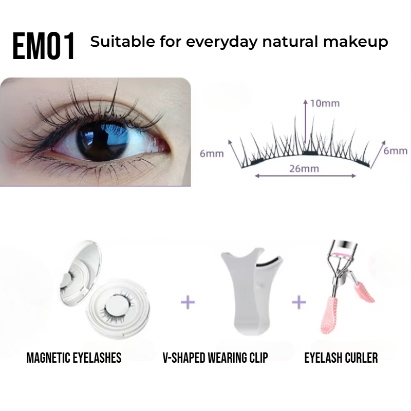 MagnaLuxe Magnetic Lashes Set – Natural, Soft & Reusable with No-Glue Application Tool for Effortless Eye Glam